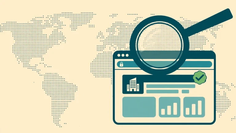 Target company URL research – verifying a company's official website